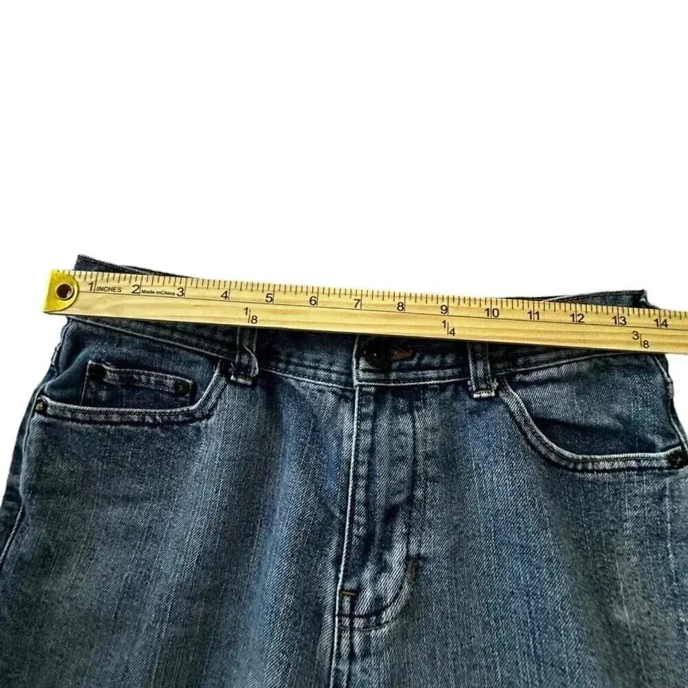 Ring Of Fire Jeans Boy Teen 18 Blue Denim Distress Straight Leg W27 L27 med wash - Picture 8 of 14